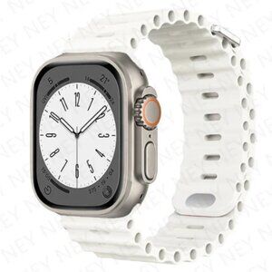 Ocean Apple Watch Band (non brand) White Silicone sizes 42/44/45 mm (SKU: 36MI)